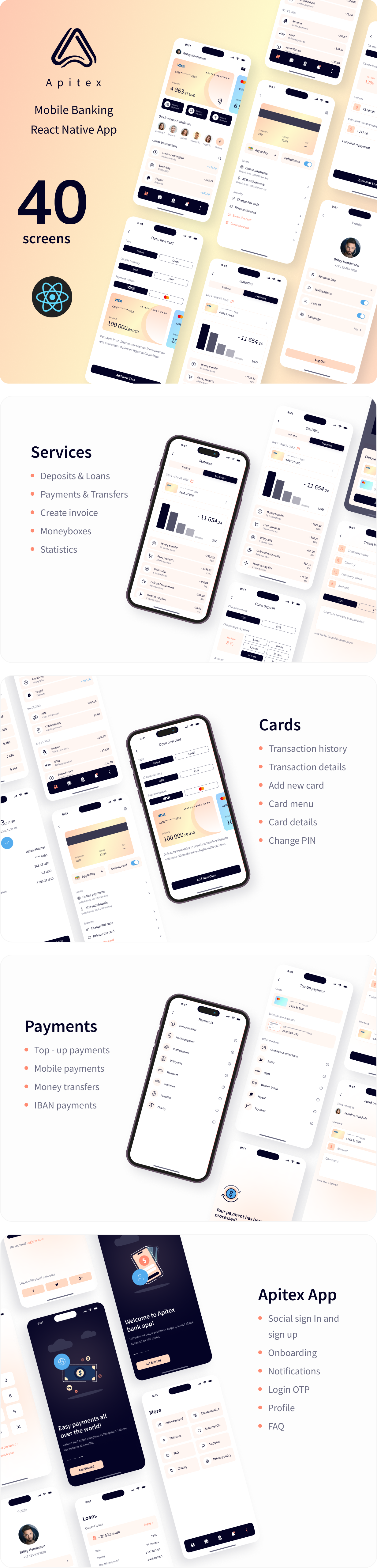 Apitex - React Native Mobile Banking App | CLI 0.71.6 - 5
