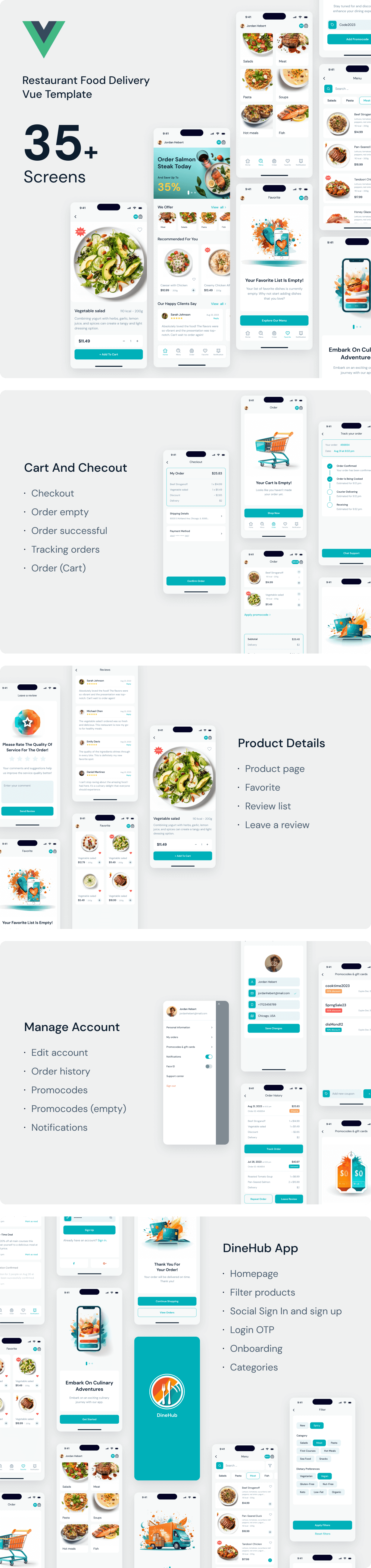 DineHub - Restaurant Food Delivery Vue Mobile App | PWA - 1