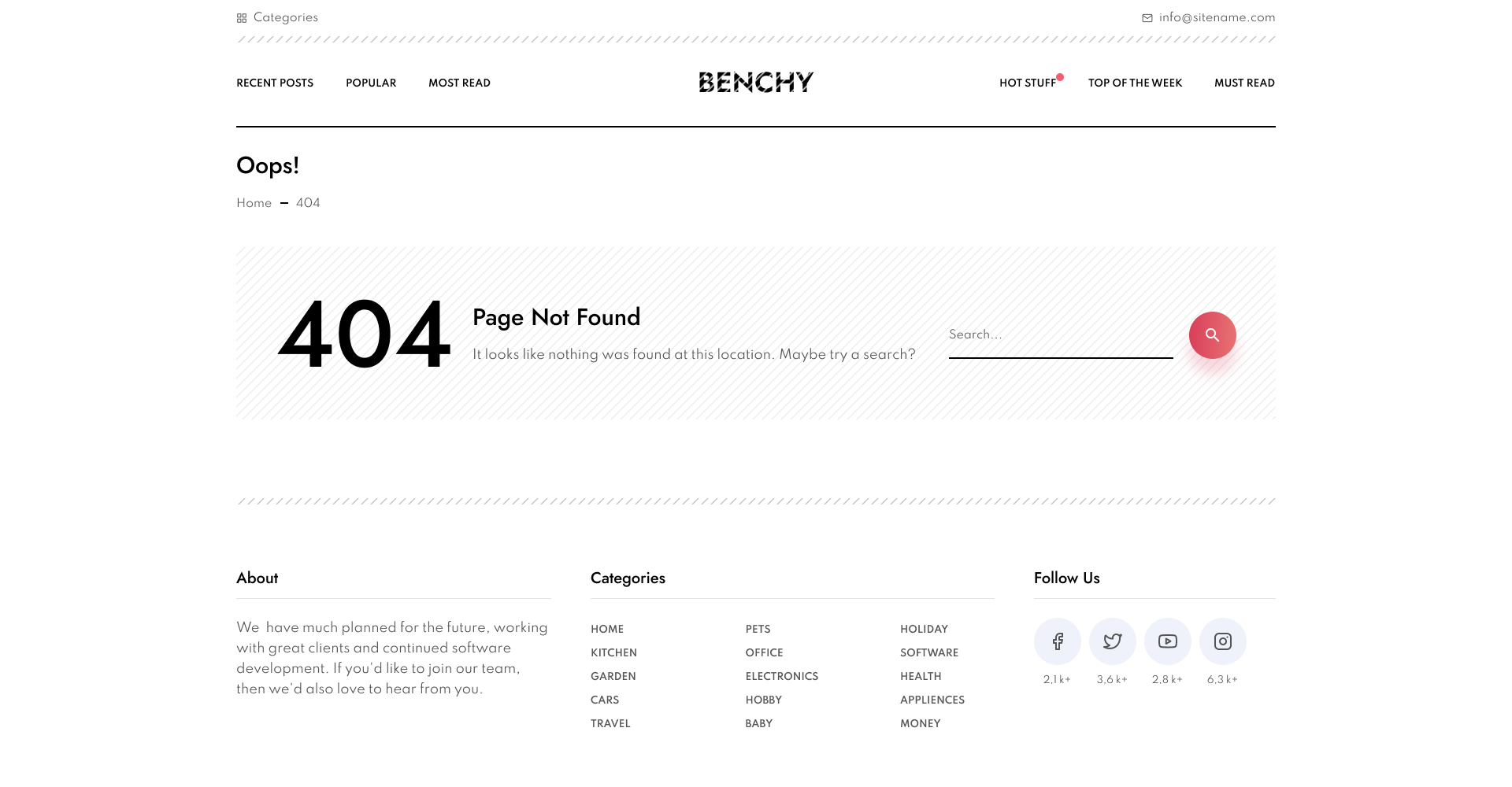 Benchy - Blog & Magazine Sketch UI Template