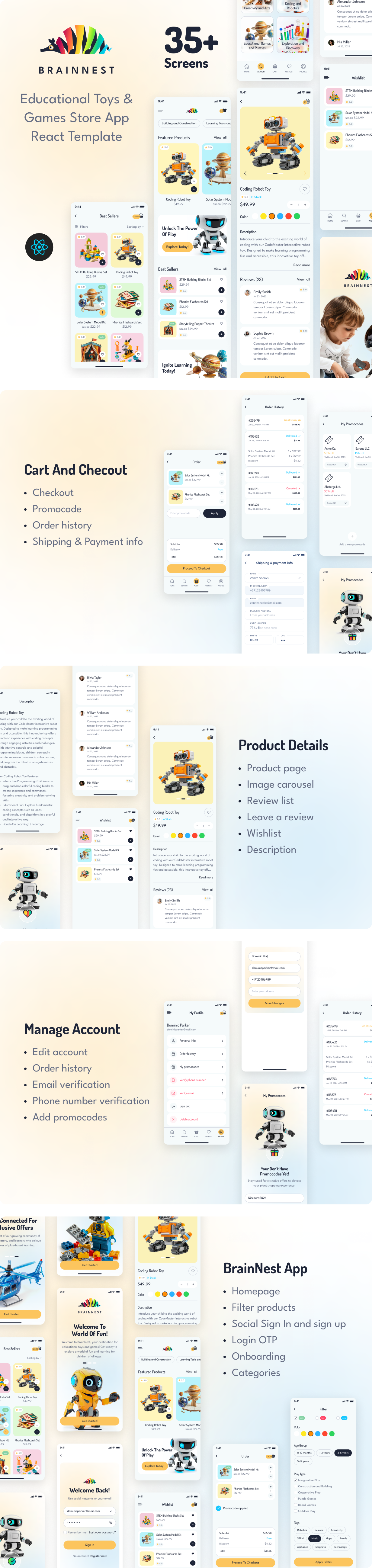 BrainNest - Educational Toys & Games Store React Mobile App | PWA - 1
