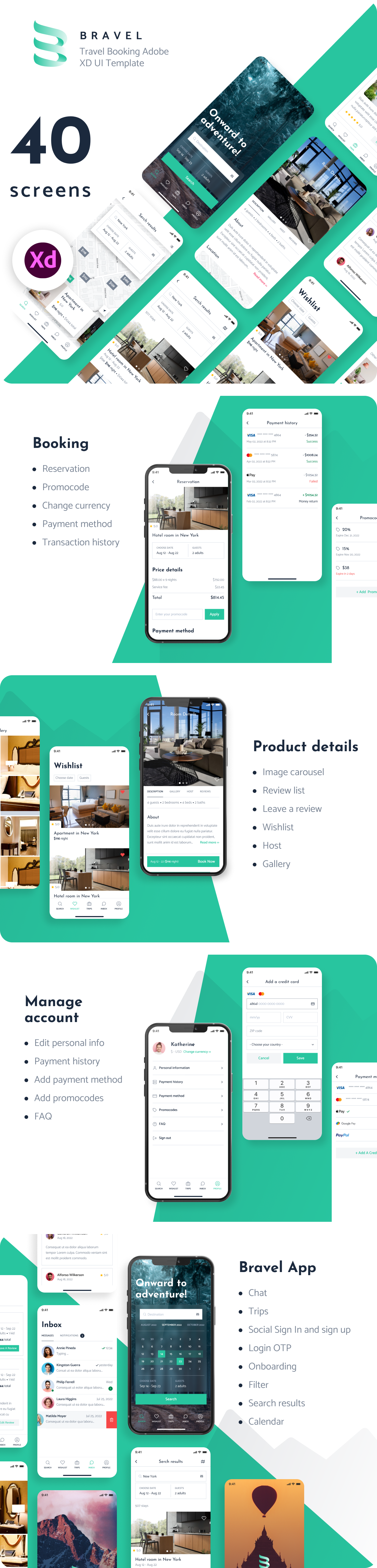 Bravel - Travel Booking App XD UI Template