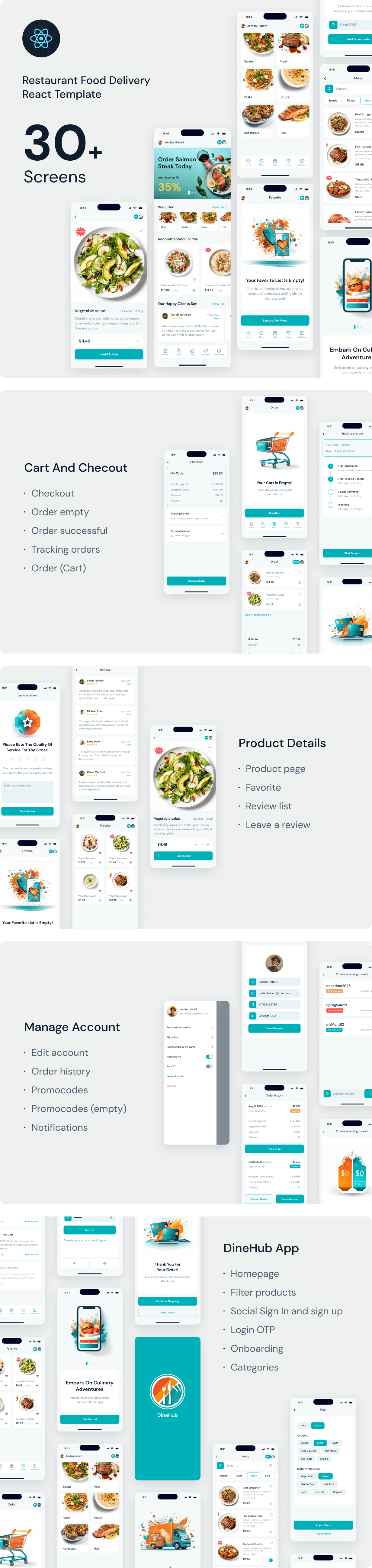 DineHub - Restaurant Food Delivery React Mobile App | PWA - 1