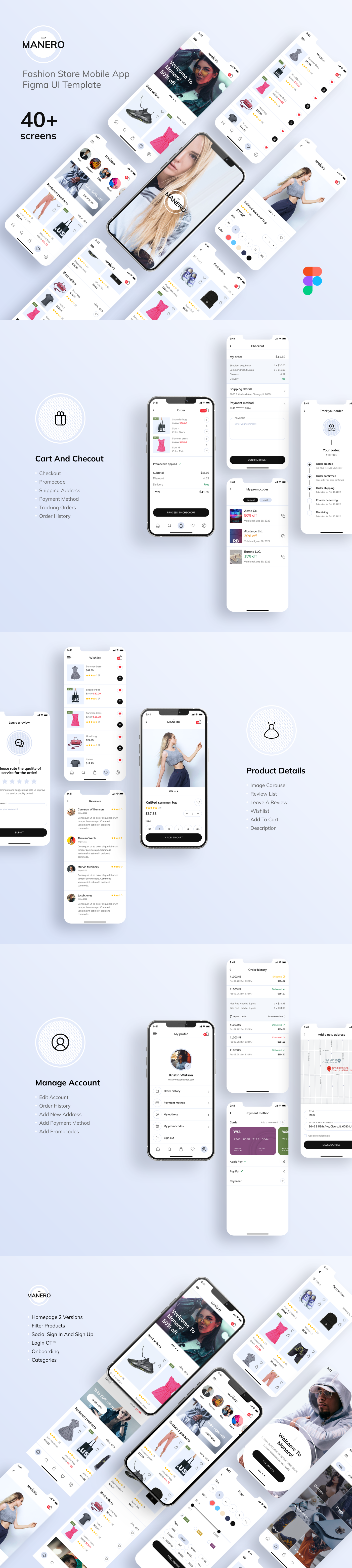 Manero – Fashion App Figma UI Template - 1