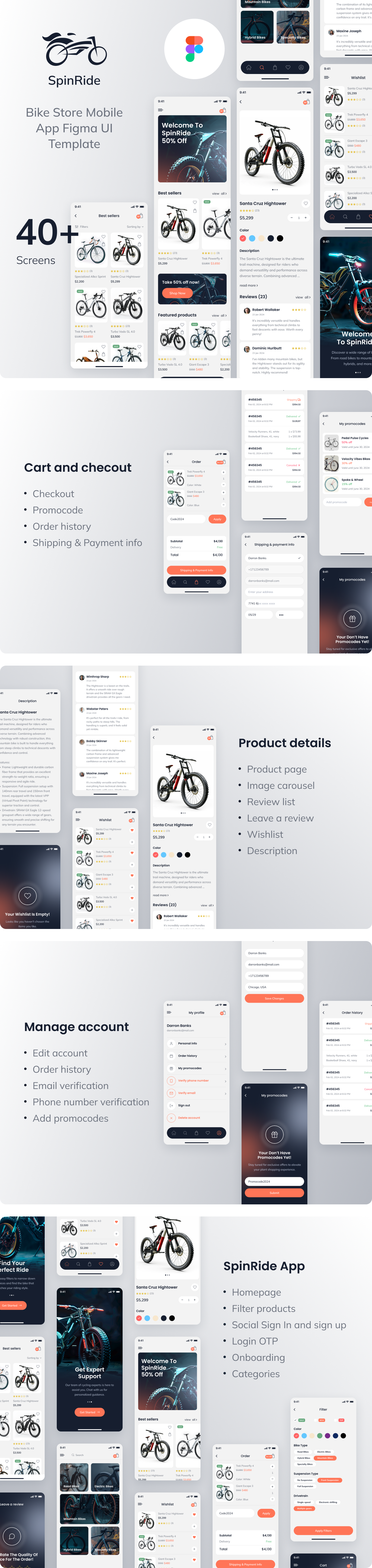 SpinRide - Bike Store Mobile App Figma UI Template - 6