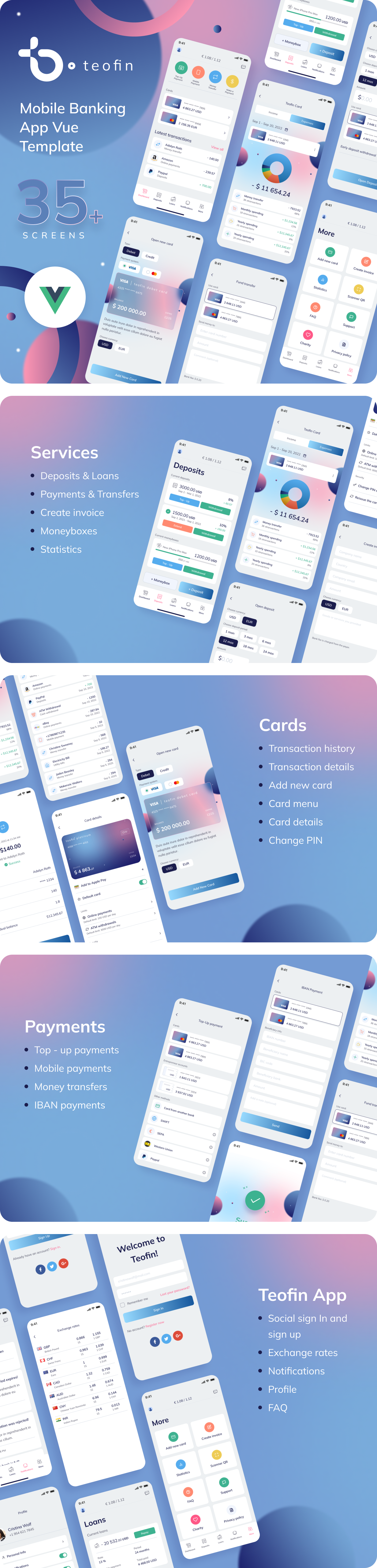 Teofin – Vue.js Banking & Finance PWA - 2