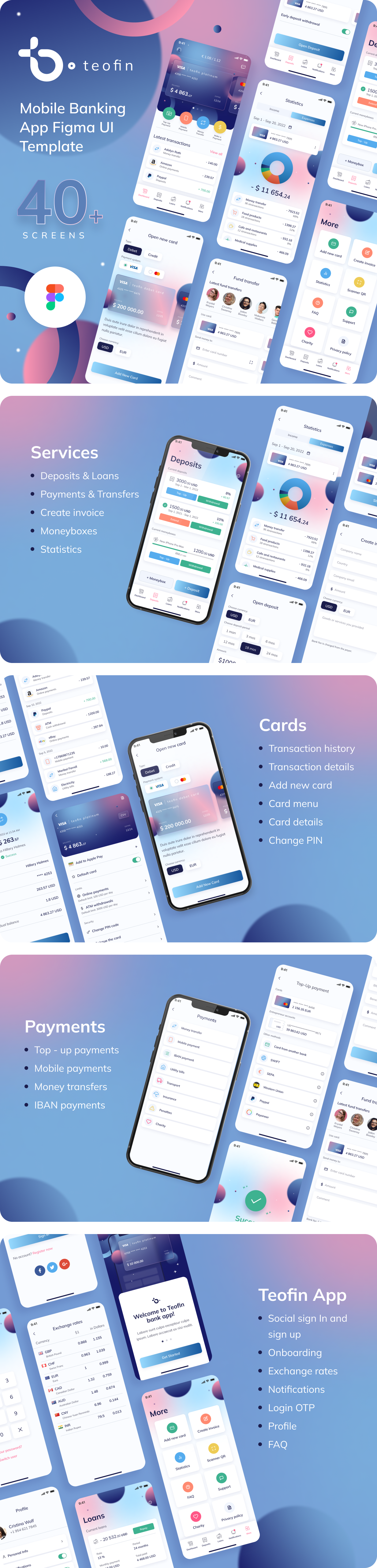 Teofin - Mobile Banking App Figma UI Template
