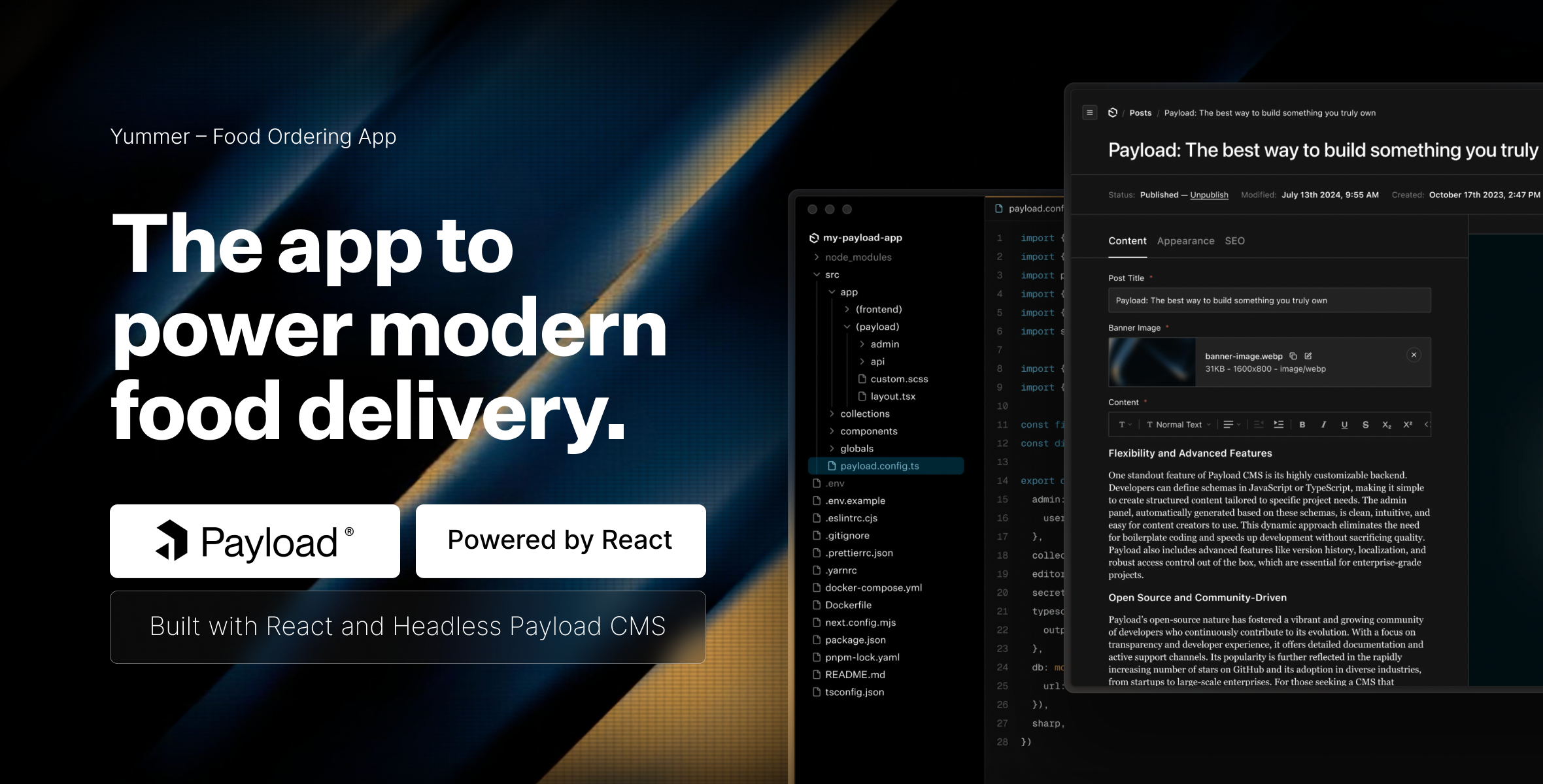 Yummer – Food Ordering App (React + PWA + Payload CMS)